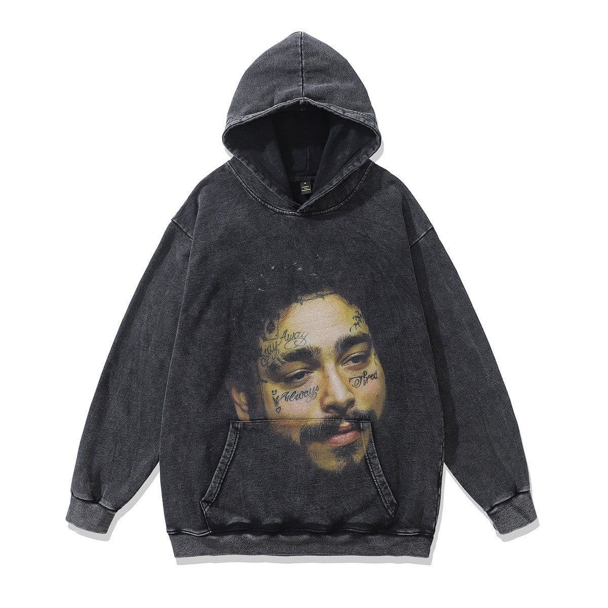 image-Cotton Fleece Hoodie - Kangaroo Pocket Loose Fit XXL