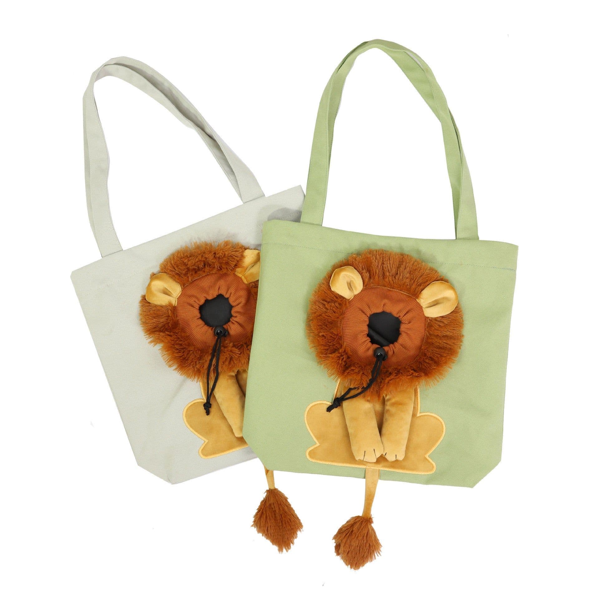 image-Canvas Pet Tote Bag - Light Green Animal Print