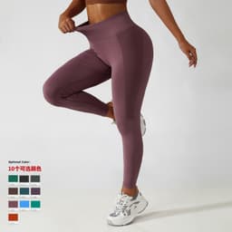 image-Yoga Pants Women High Waist Blue Purple L