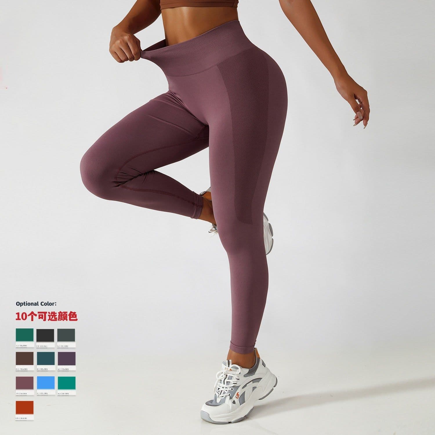 image-Yoga Pants Women High Waist Blue Purple L