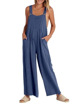 image-Women's Sleeveless Jumpsuit - Dark Brown Polyester 5XL