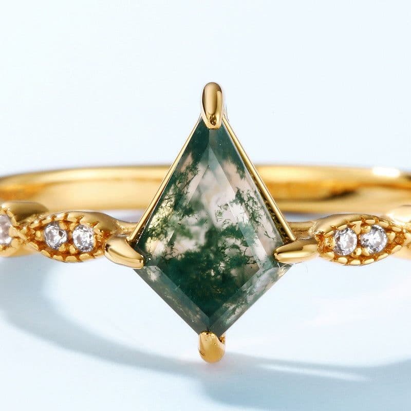 image-Wilson Aquatic Agate Ring Size 8 Silver