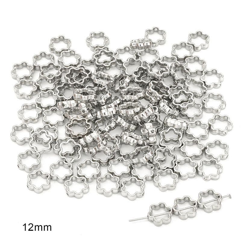 image-DIY Plastic Resin Heart Shape Beads - 25pcs Gold/White/K Set