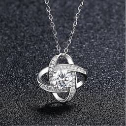 image-Cross-border new lucky four-leaf clover diamond pendant zircon necklace box chain fashion short collarbone chain wholesale