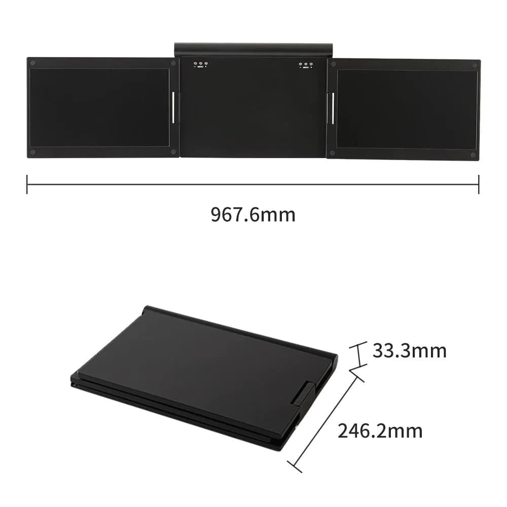 image-13.3-inch one-line connection three-screen display notebook expansion screen stock trading office mobile portable workbench