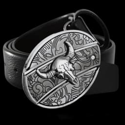 image-Men's Belt Knife - Trendy PU Leather, Alloy Buckle, 130cm