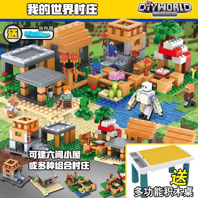 image-Lego-Compatible Minecraft Building Blocks Set - Cave & Tree House