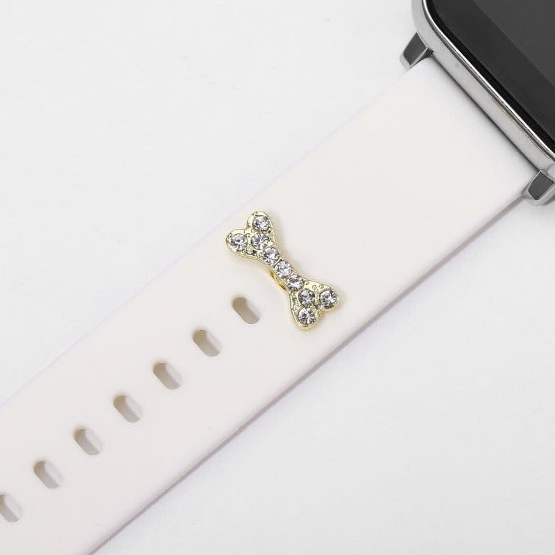 image-Apple Watch Silicone Strap - BK104 Diamond Bone Decor