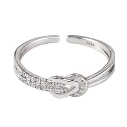 image-The new Korean version of the knotted diamond ring women's simple fashion temperament personality high-end open ring cross-border special supply