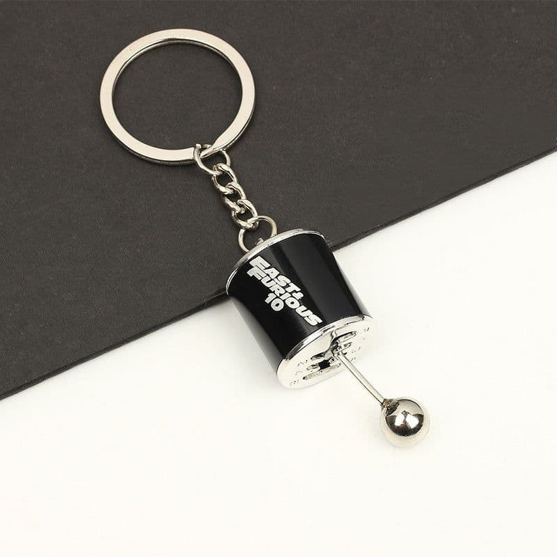 image-Cross-border wholesale anti-lost license plate key chain fast and furious key male car pendant metal gear key chain