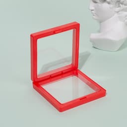 image-Jewelry Ring Storage Box - Orange Cardboard 11x11cm