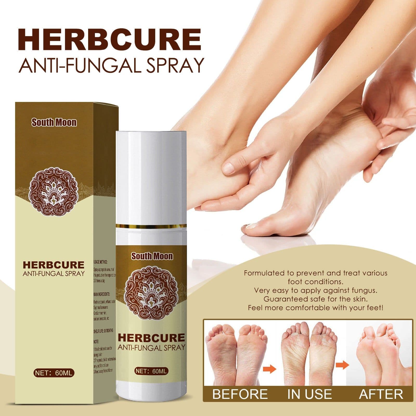 image-Herbal foot spray foot sweat foot odor care spray foot deodorant dehumidification spray plant anti-itch athlete's foot spray
