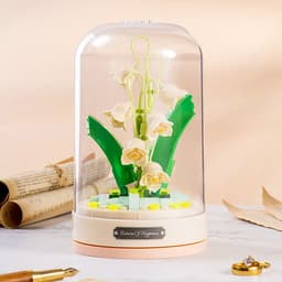 image-Jiaqi Music Box Building Blocks Rose 200-400pcs Toy Ornaments JK2675
