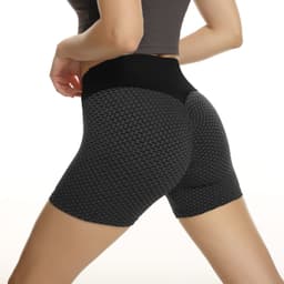 image-LJQ Women's High Waist Yoga Shorts - Peach