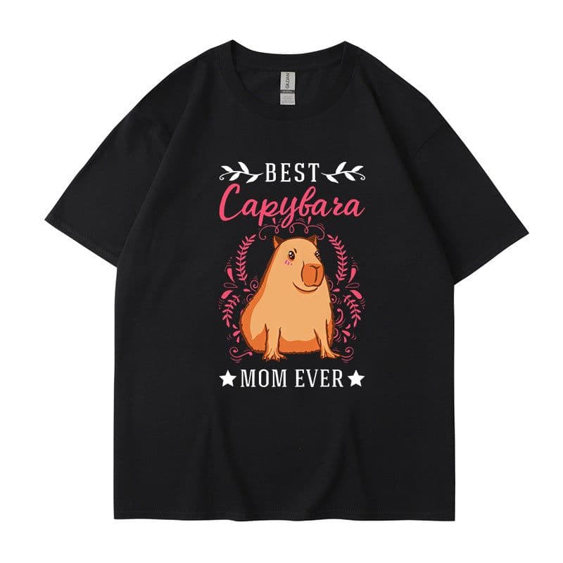 image-Cross-border independent station new summer cartoon cute Harajuku style printed cotton short-sleeved men's and women's T-shirt tops