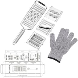 image-A large number of stock cross-border grater Stainless steel grater Three blades interchangeable multi-function vegetable cutter