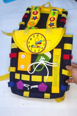 image-Felt Children's Toy Activity Board School Bag