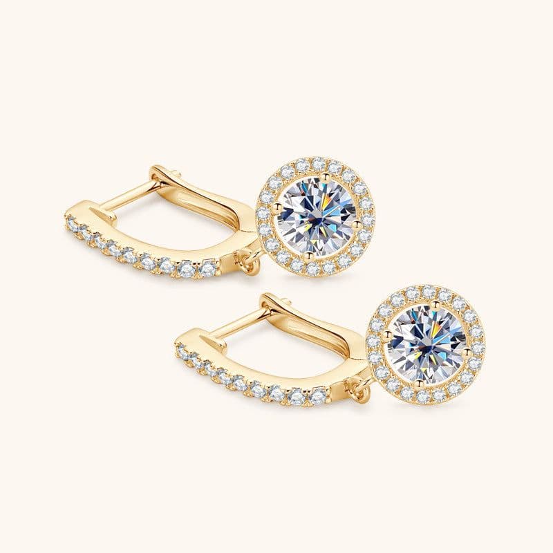 image-Moissanite Diamond Earrings Rose Gold 925 Silver Luxury Jewelry Wholesale