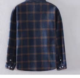 image-Men's Plaid Shirt Long Sleeve - Red-Brown XXXL