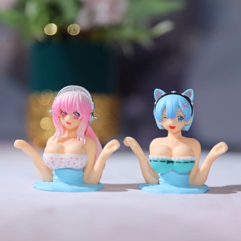 image-Internet celebrity hot style shaking chest Sony Rem hand-made car ornaments shaking chest Kanako decoration sexy girl car