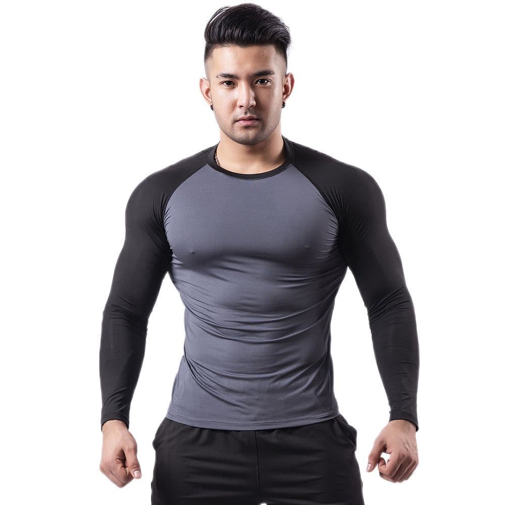 image-Si Ge Tu Fitness Long Sleeve - Gray 3XL Quick Dry