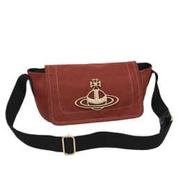 image-Retro Vintage Canvas Crossbody Bag, Brick Red, Large Saturn LOGO