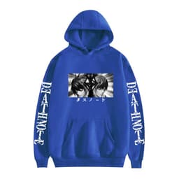 image-Death Note Cartoon Hoodie Large Pocket Velvet Sweatshirt Winter - Khaki A