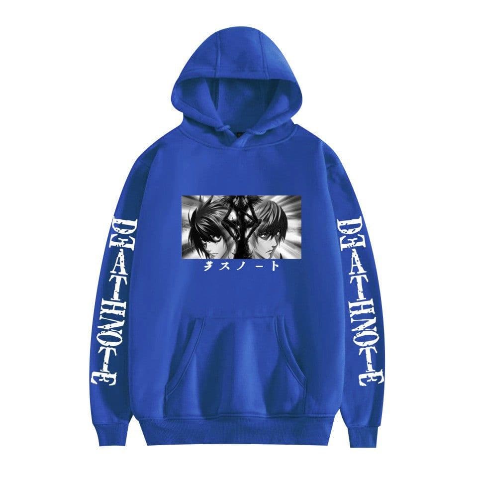 image-Death Note Cartoon Hoodie Large Pocket Velvet Sweatshirt Winter - Khaki A