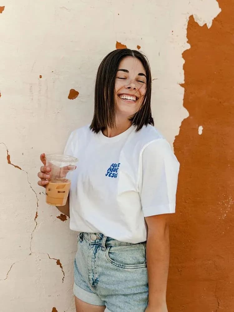image-Women's Printed T-Shirt - White XXL Cotton Loose