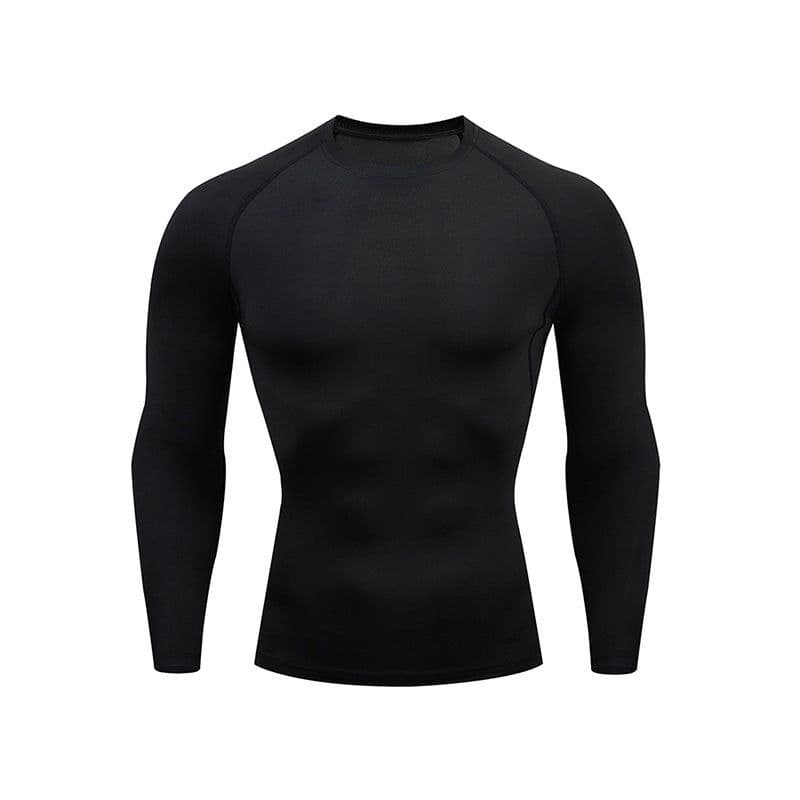 image-Men's Long-Sleeved Gym Fitness Clothing - Navy Blue 4XL