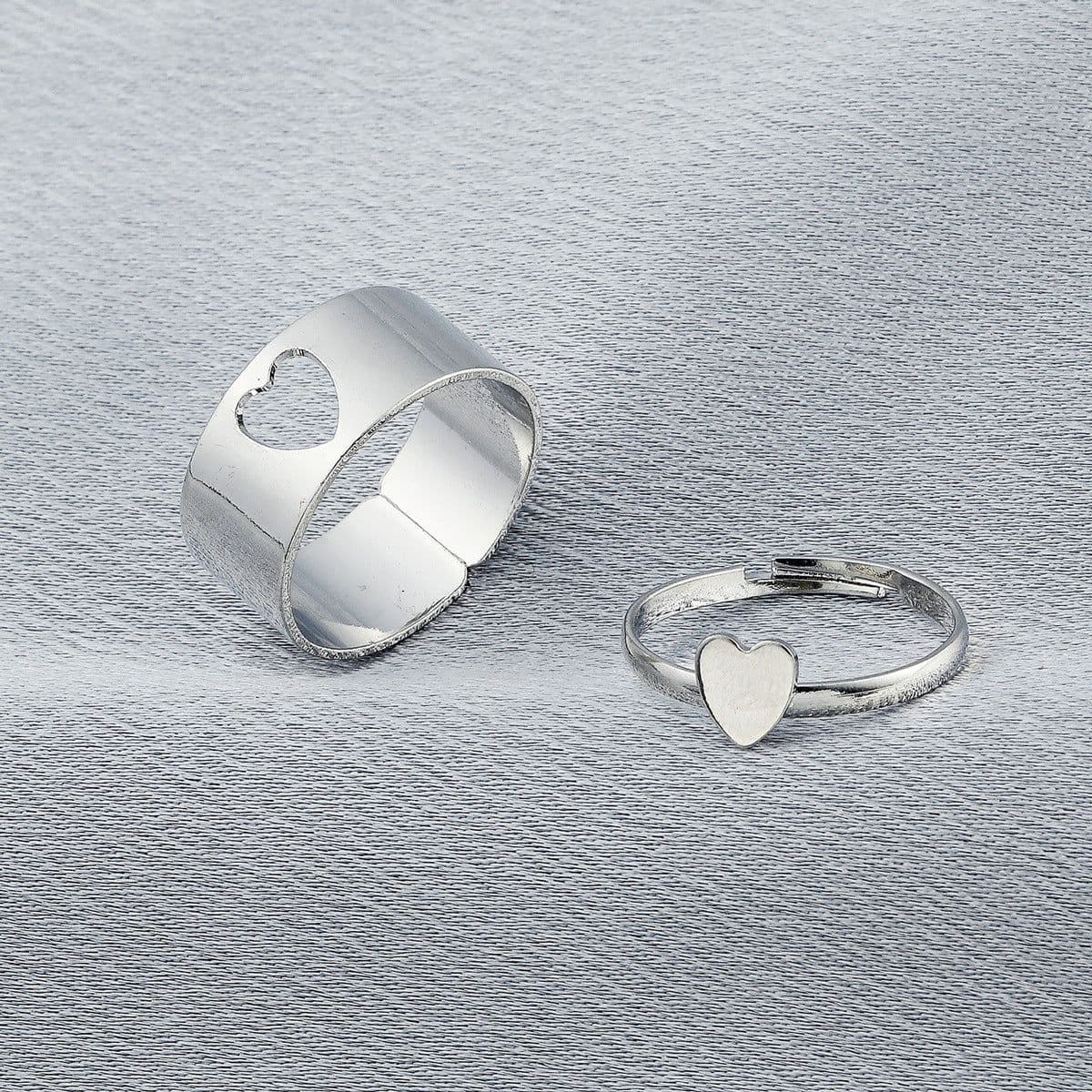 image-European Retro Couple Airplane Love Ring - Simple Hollow Design, Adjustable, Alloy Jewelry for Women