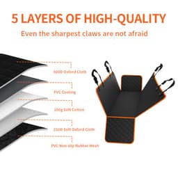 image-New Dog Car Seat Cushion, Anti-Scratch, Anti-Dirty Mat, Orange/Black Cloth, 137x147