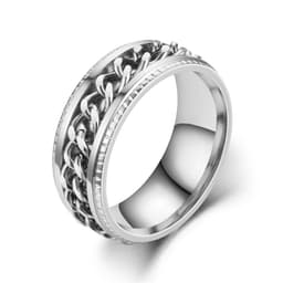 image-New simple transfer jewelry men's titanium steel rotatable beer bottle chain ring personality domineering ring