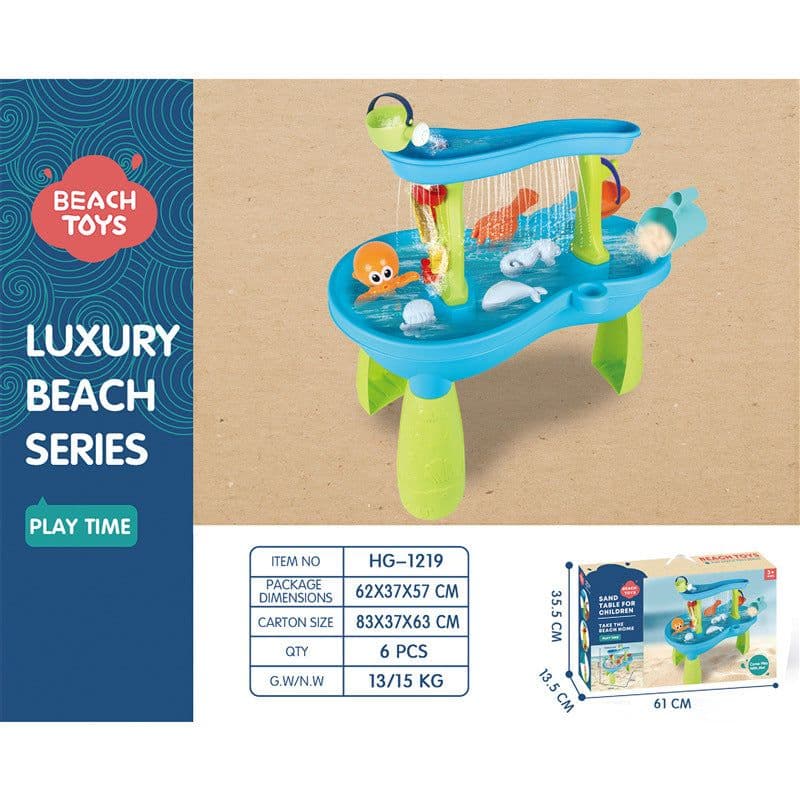 image-Beach Table Sand Toy Set - Shovel Bucket Tools