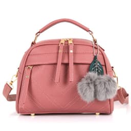 image-Women's Small Square PU Shoulder Bag - Black
