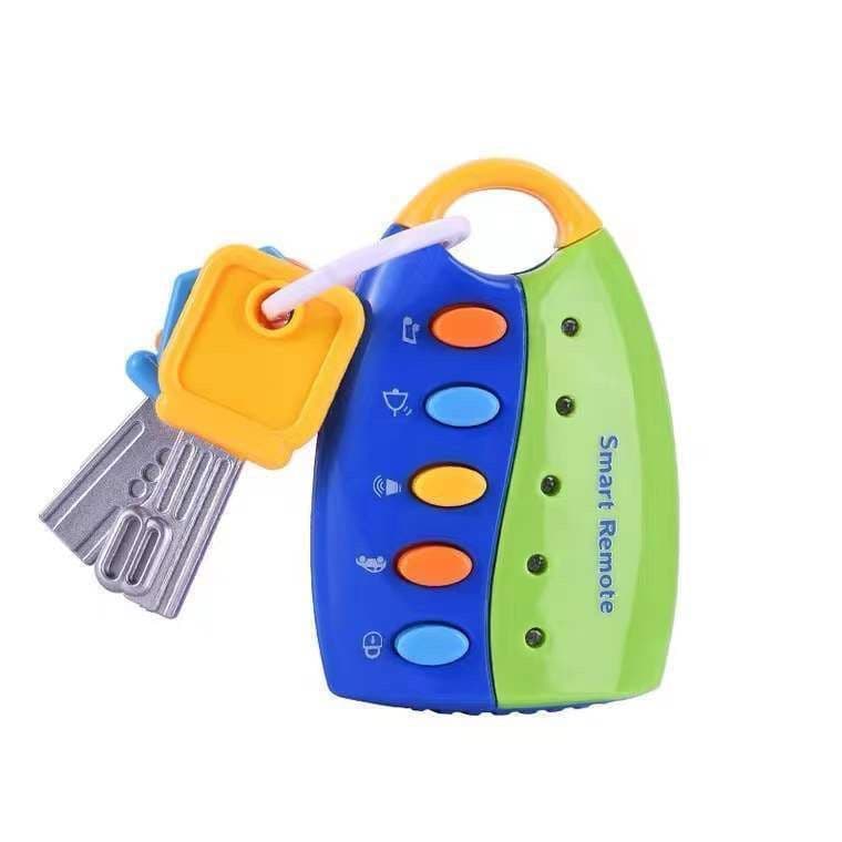image-Cross-border children's simulation remote control car key lock toy light music baby early education educational toy stall