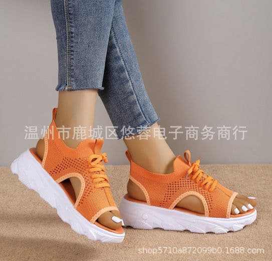 image-Women's Sports Sandals Size 42 Orange Fly Weave