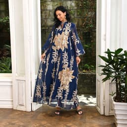 image-AB056 2023 European dress Muslim dress summer abaya fashion sequins Middle East foreign trade women's clothing