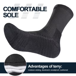 image-YUEDGE Combed Cotton Mid-Calf Sports Socks - Grey XXL
