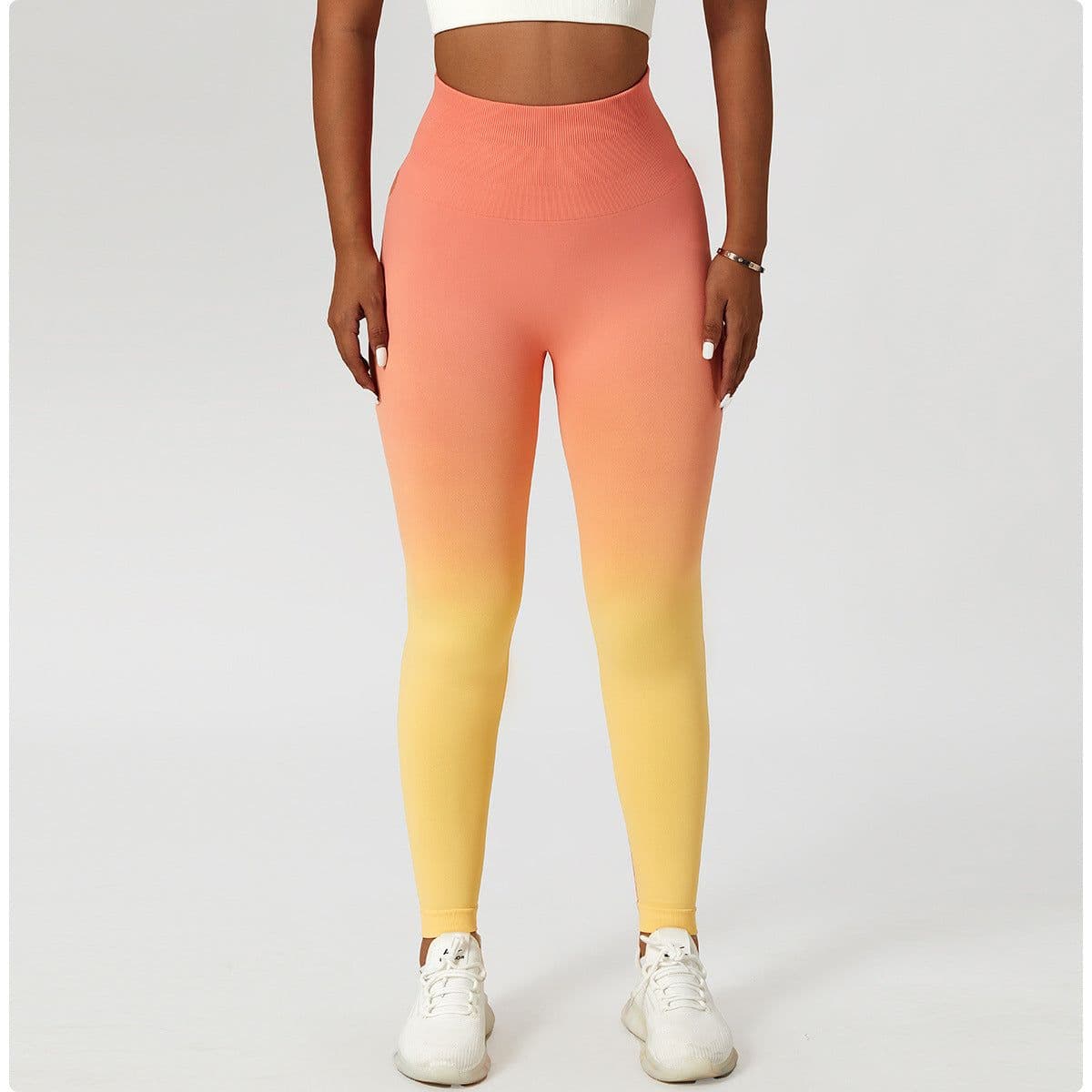 image-Gradient Seamless Yoga Leggings - Violet High Waist