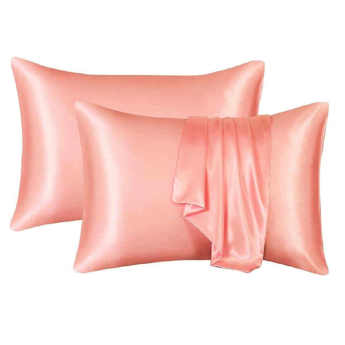 image-Summer Hot Selling Pure Color Satin Imitation Silk Pillowcase Digital Printing Embroidery Screen Printing Bedding Amazon