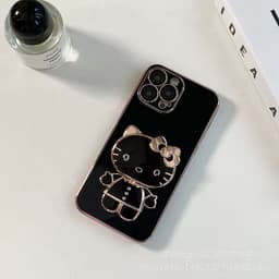 image-iPhone 14/13 Pro Max Cat Makeup Mirror Phone Case - Protective Cover with Lens Film