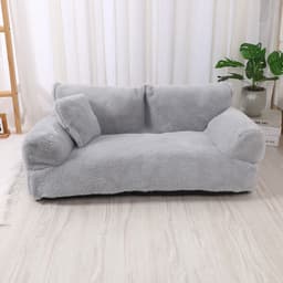 image-Pet Sofa Bed - Rabbit Plush Khaki S 45x38x22cm