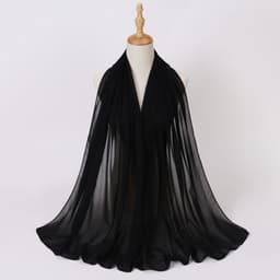 image-Weicai Chiffon Hijab Scarf - Gray Coffee 175x70cm