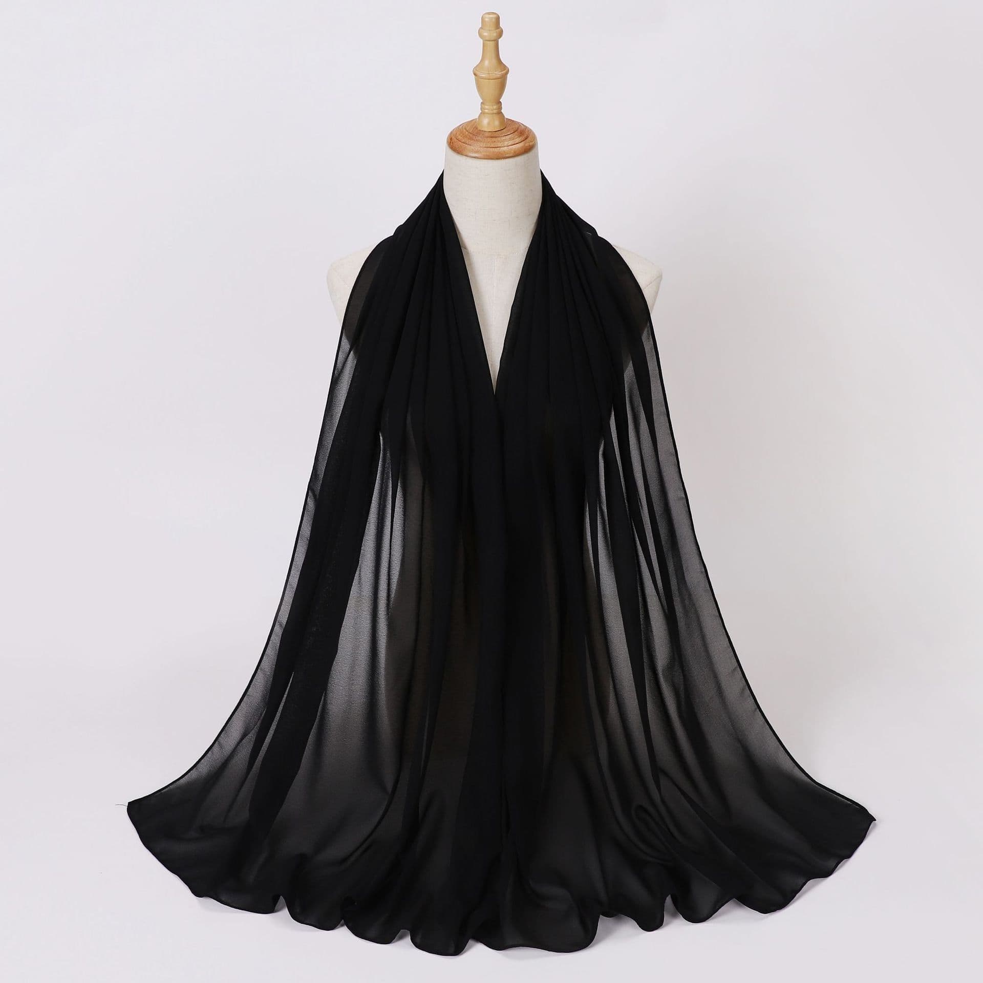 image-Weicai Chiffon Hijab Scarf - Gray Coffee 175x70cm
