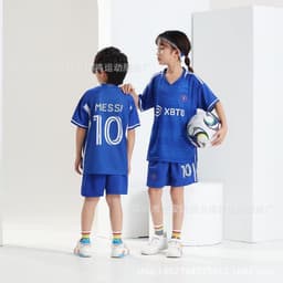 image-2324 Football Wear Messi Ronaldo Neymar Star Number Jersey Children's Football Wear Primary School Sportswear Suit