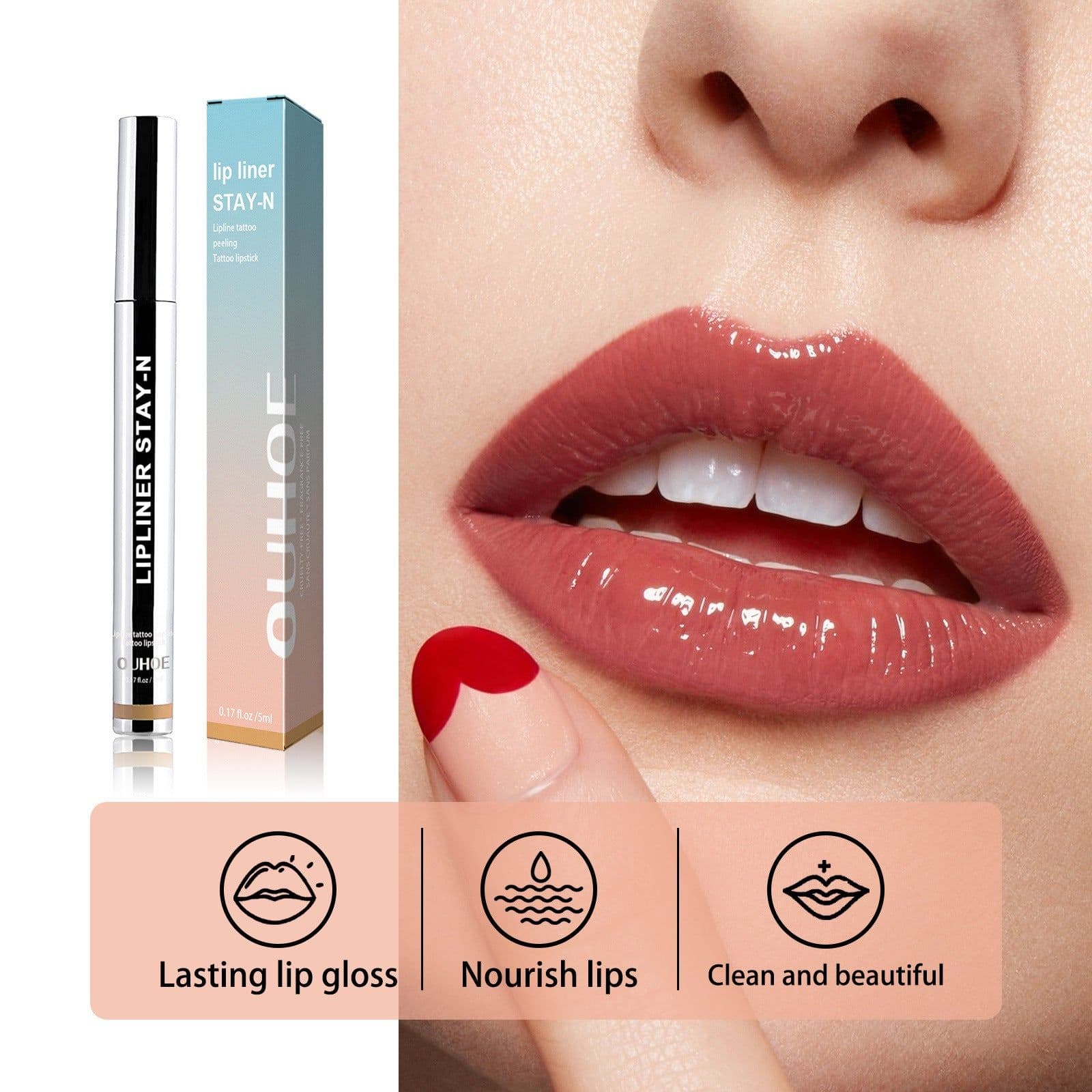 image-OUHOE Peelable Lip Liner - Full Color Tattoo