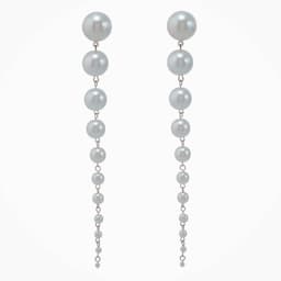 image-Cross-border hot-selling earrings European and American fashion all-match temperament gradient handmade pearl tassel long earrings for women