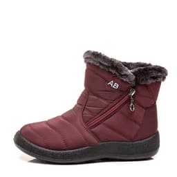image-Women's Snow Boots Brown Cotton Side Zipper High Top