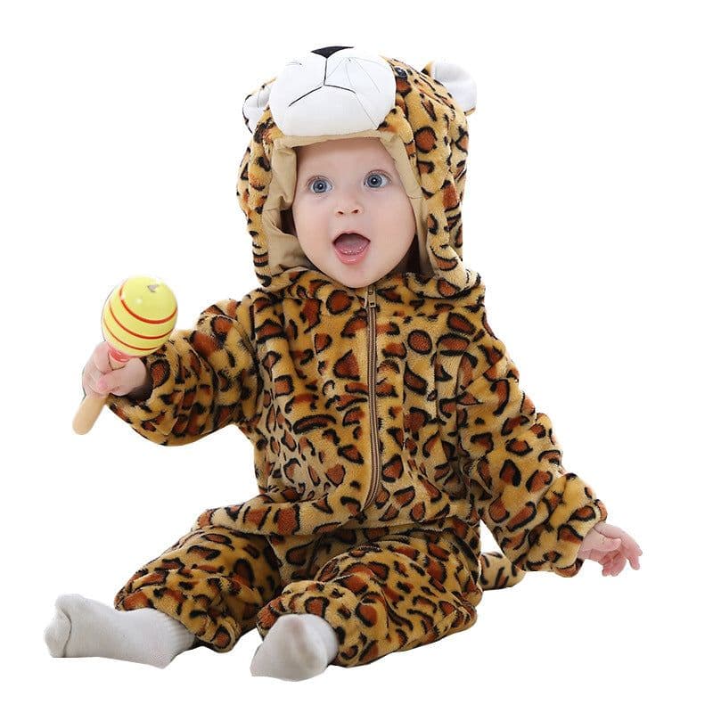 image-MICHLEY Baby Jumpsuit Hooded Flannel - Tiger 70cm